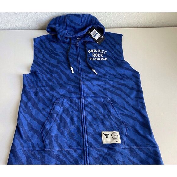 Under Armour Project Rock Rival Training Hoodie Sleeveless Men’s Sz XL NEW - Picture 1 of 11